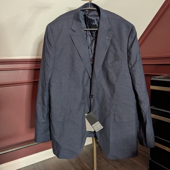 MASSIMO DUTTI pure Italian Super 130s wool NWT Jacket Blazer Blue